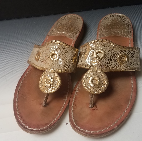 Jack Rogers Shoes - Jack Rogers calypso gold flat heel sandals 9.5m